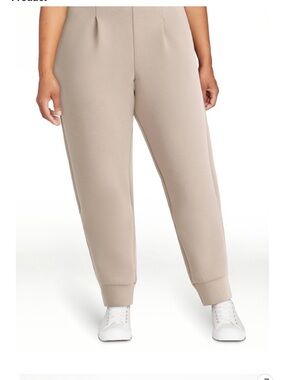 Avia Plus-Size Scuba Knit Jogger Pants in grey/fog XL 16-18